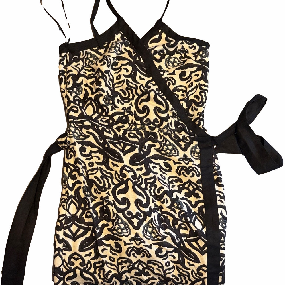 French Connection Cristyn Birdie Linen Wrap Dress | EUC | Sz 4 - Picture 3 of 6